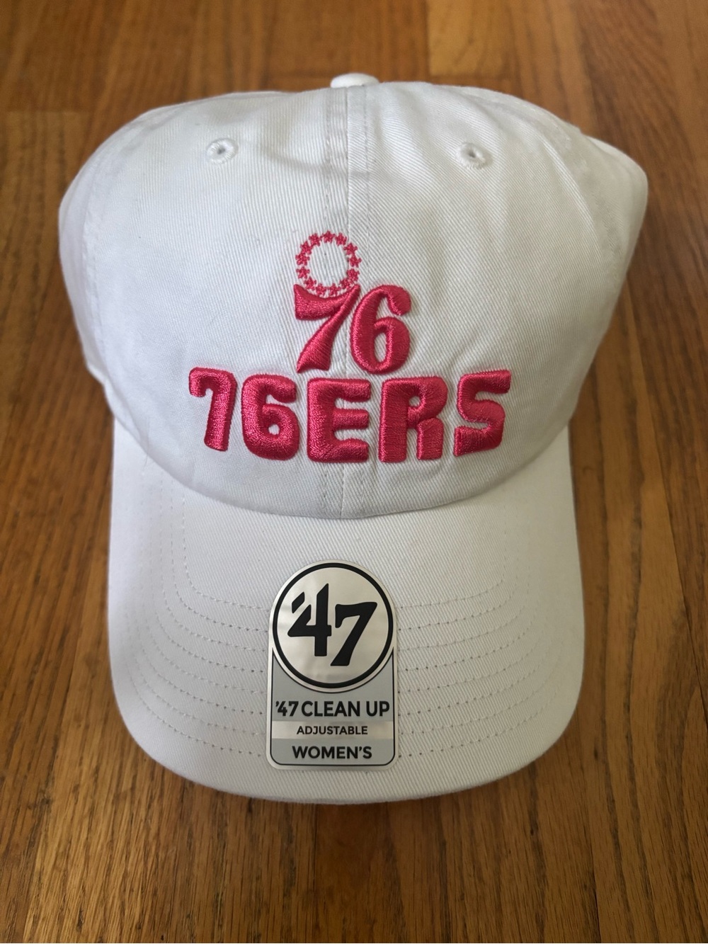 47 Women's 76ers White Pink Embroidered Cap